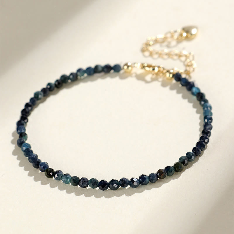 3 mm Indigolith-Turmalin-Kupferperlen, spirituelles Armband