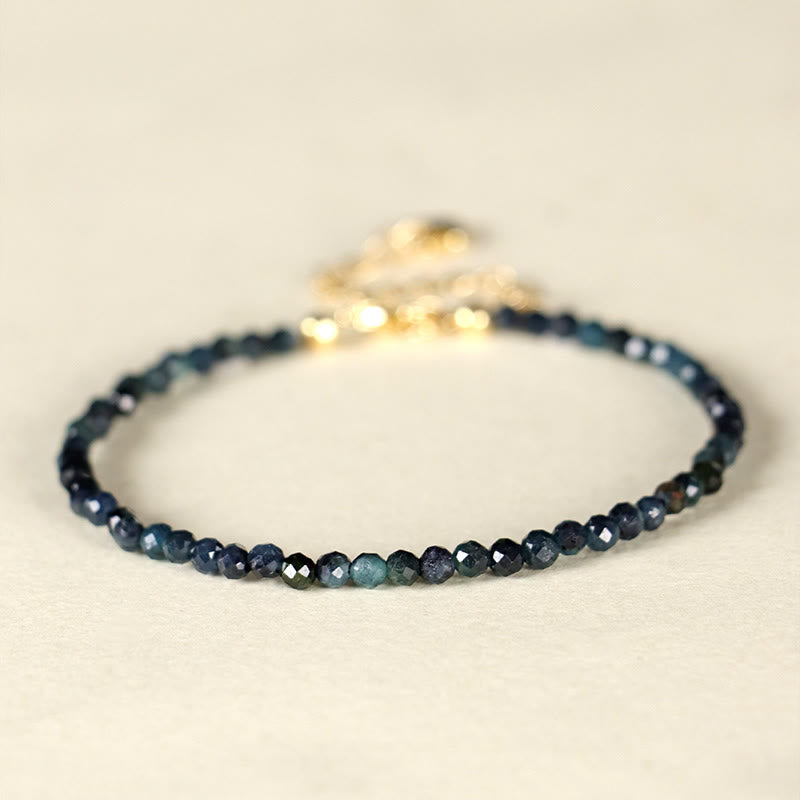 3 mm Indigolith-Turmalin-Kupferperlen, spirituelles Armband