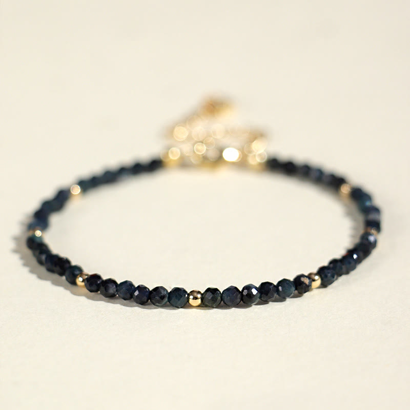 3 mm Indigolith-Turmalin-Kupferperlen, spirituelles Armband