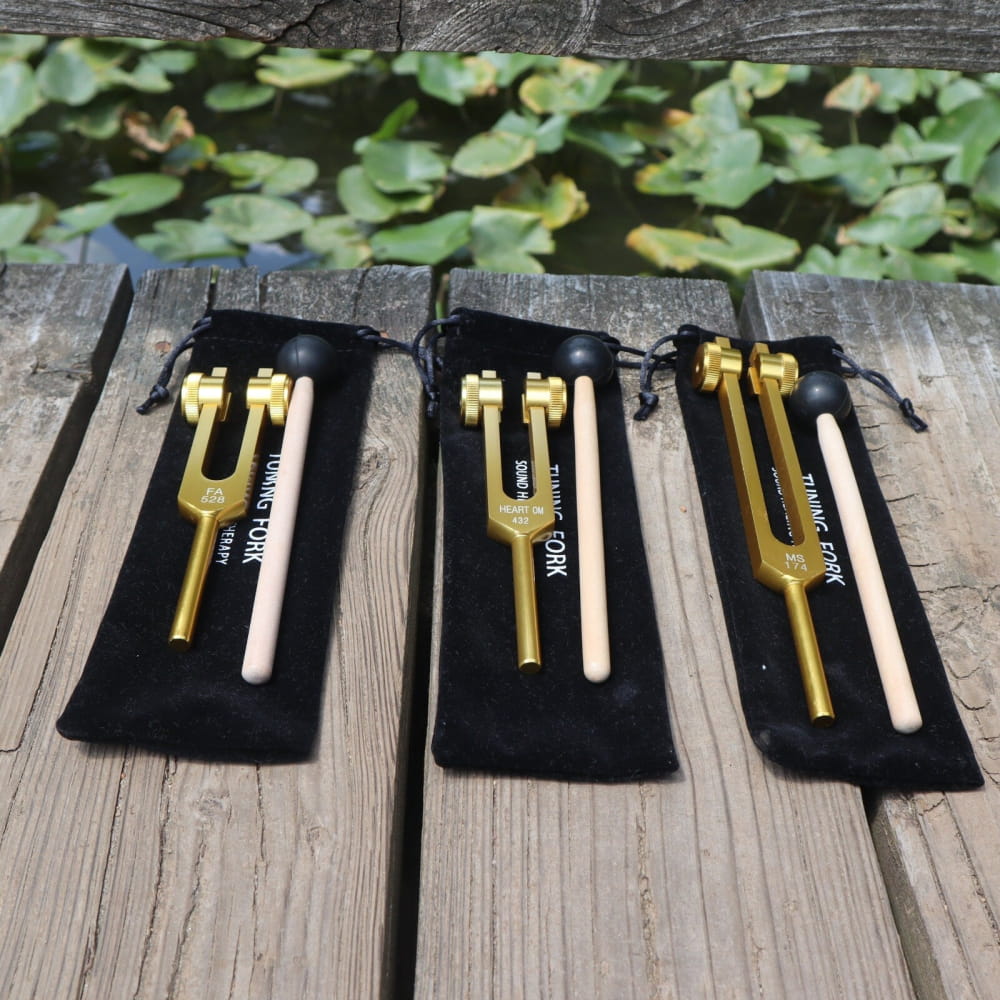 3pc Solfeggio Tuning Fork Set: 174 432 & 528 Hz Healing Frequencies - On sale