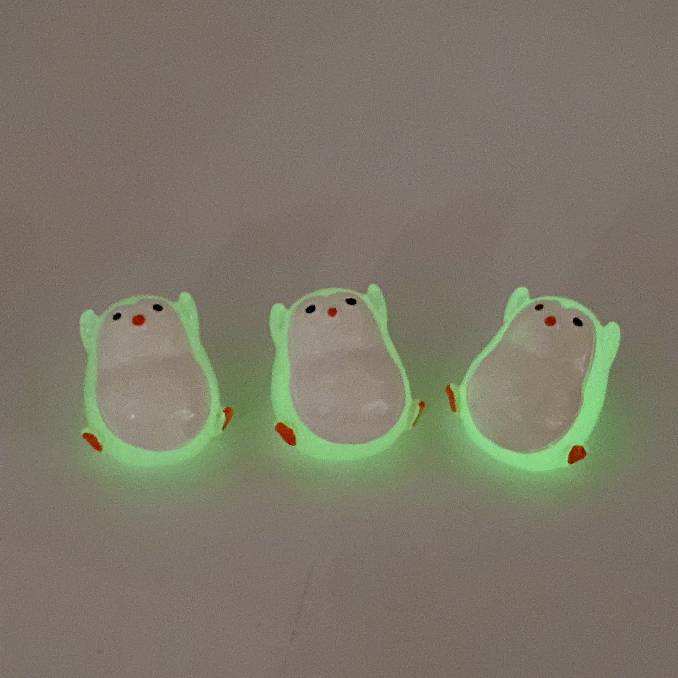 3 Stück leuchtende Kristall-Pinguin-Tierschnitzereien, 25 mm