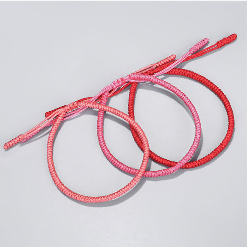 3-teiliges tibetisches King Kong-Knoten-Schutzarmband mit roter Schnur