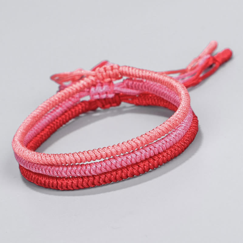 3-teiliges tibetisches King Kong-Knoten-Schutzarmband mit roter Schnur