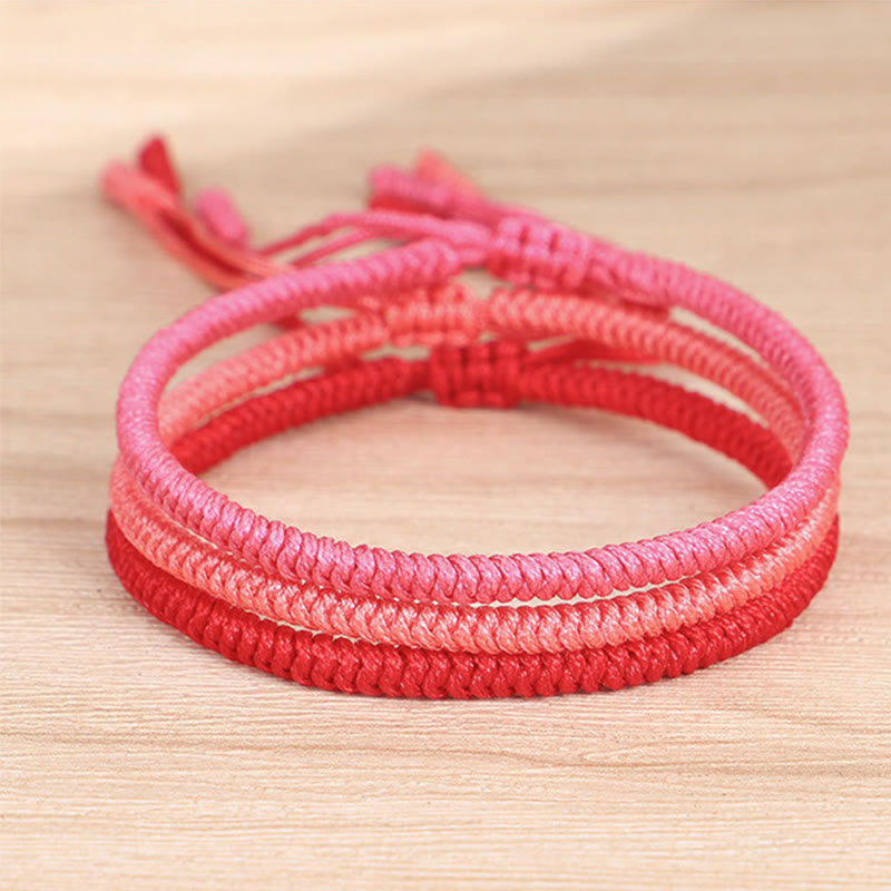 3-teiliges tibetisches King Kong-Knoten-Schutzarmband mit roter Schnur
