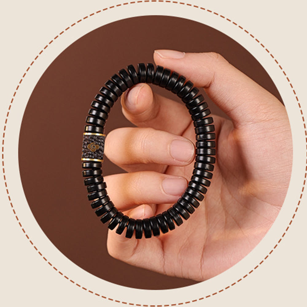 3x8mm Kokosnussschalen-Armband für positive Absichten