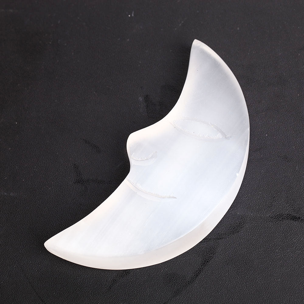 4.0-4.5 inch Selenite Moon Crystal Figurine Carving
