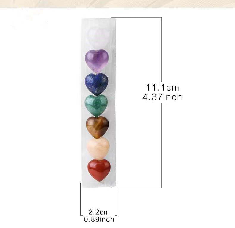 4.3 Inch Selenite Chakra Heart Crystal Wand