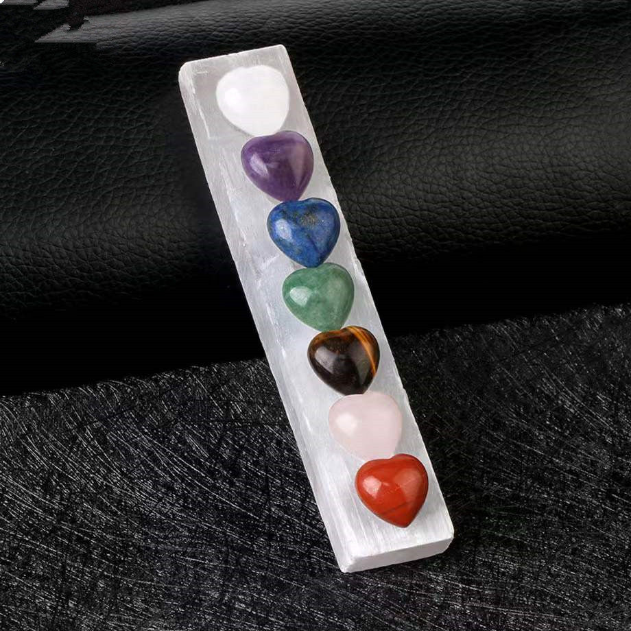 4.3 Inch Selenite Chakra Heart Crystal Wand