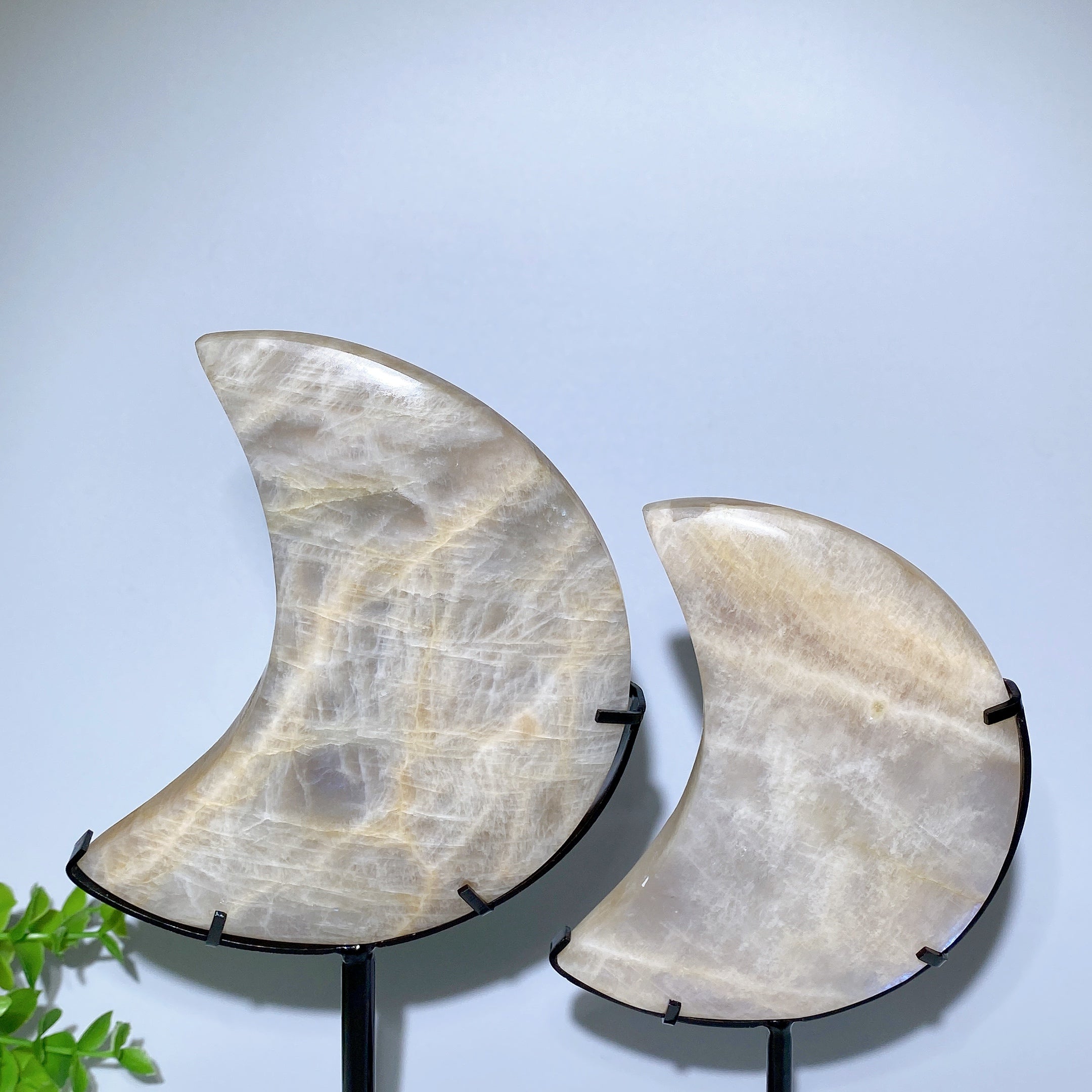 4–5 Zoll blauer Blitzmond-Kristall, Schnitzerei zur Heilung