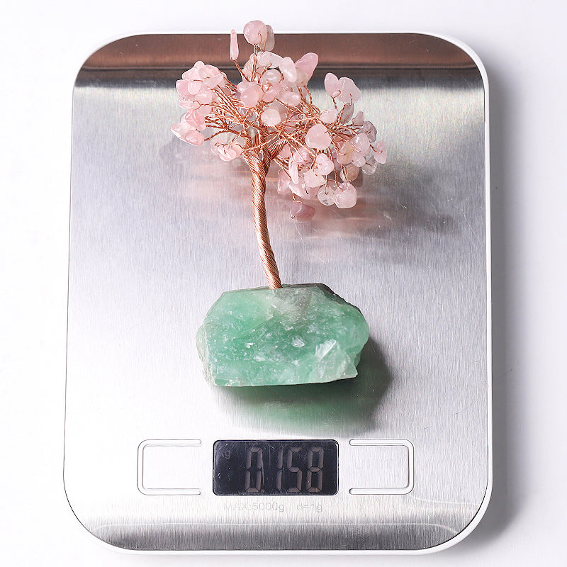 4.5 inch Crystal Tree with Raw Fluorite Base - Healing Decor