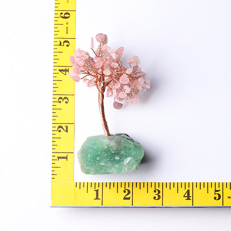 4.5 inch Crystal Tree with Raw Fluorite Base - Healing Decor
