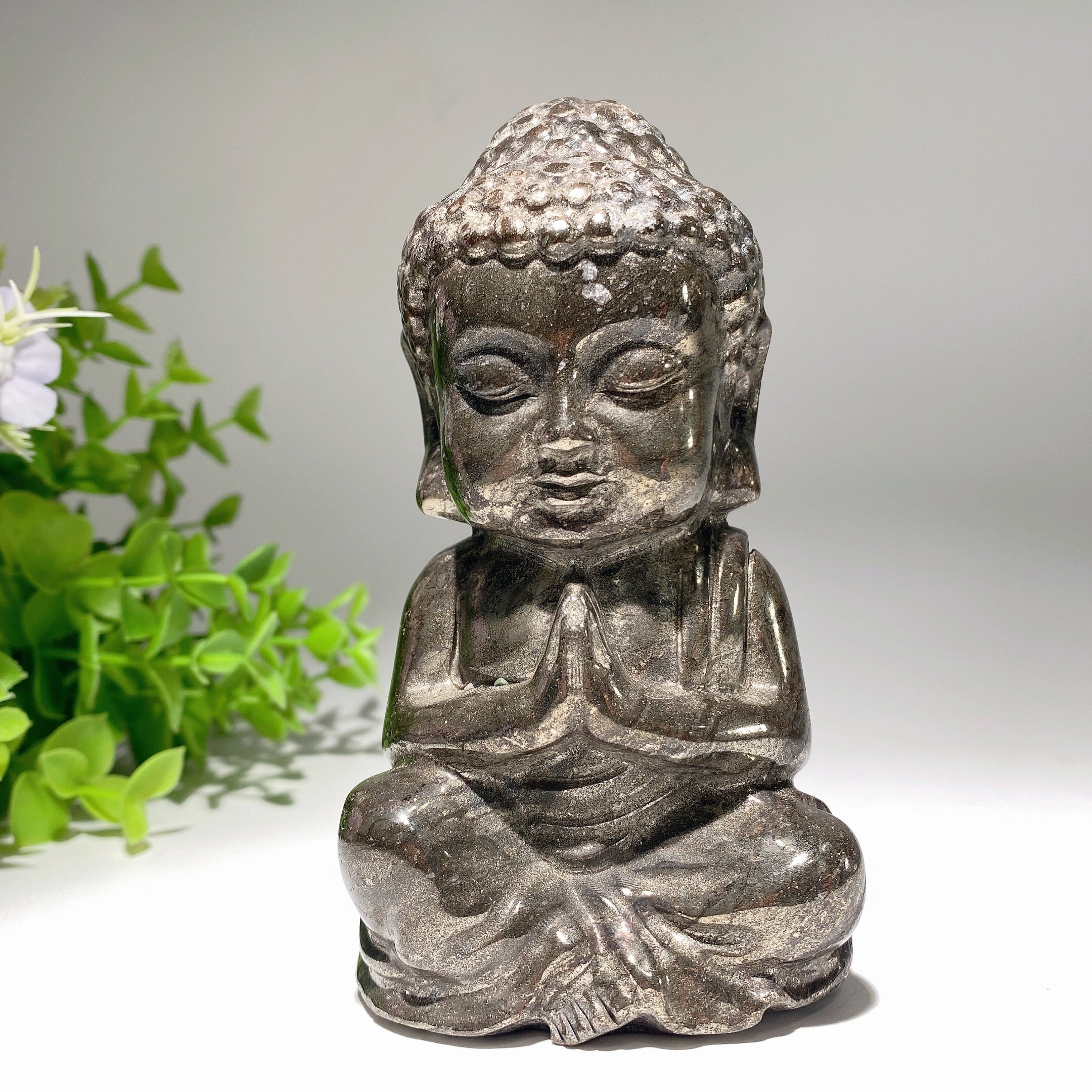 4.5 inch Pyrite Buddha Statue for Meditation & Healing