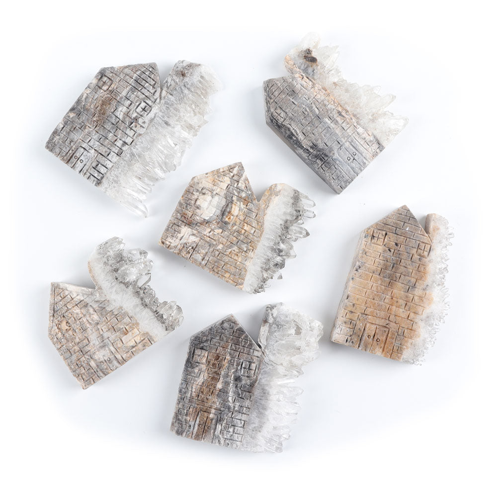4.5in Crystal Cluster House Stone Carving