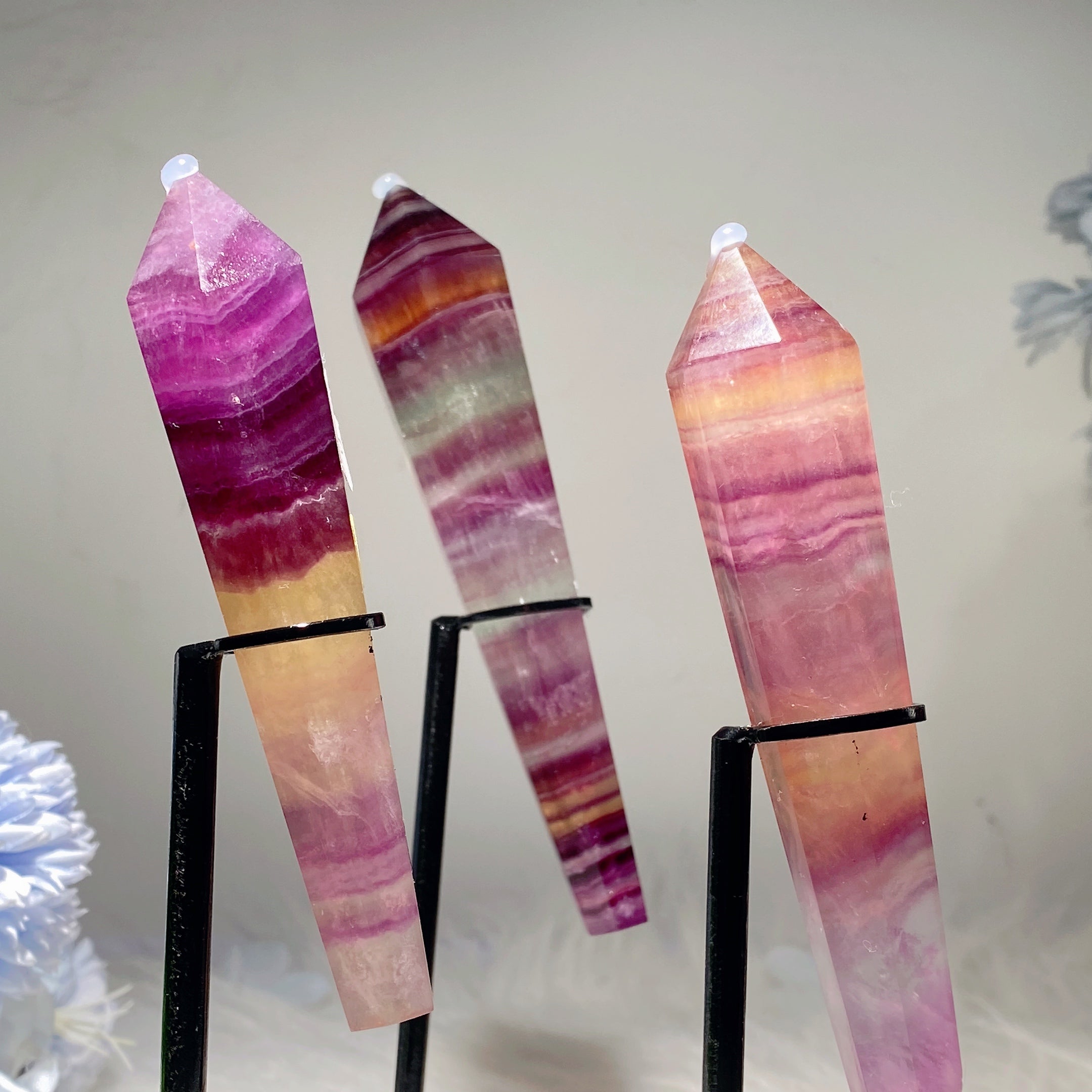 4-6 inch Fluorite Crystal Wand for Energy Healing