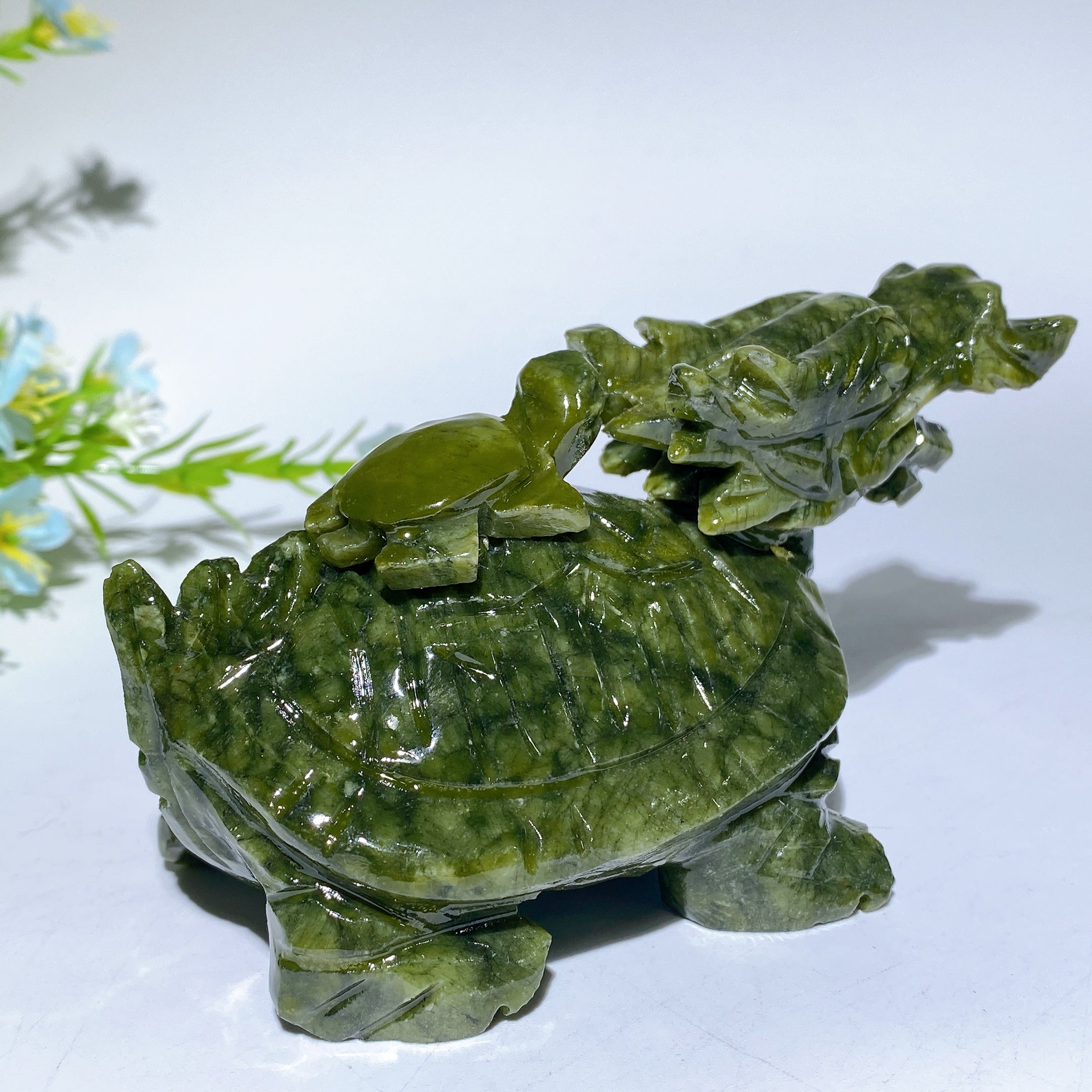 4,6 Zoll Serpentin Drachenschildkröte Kristallschnitzerei