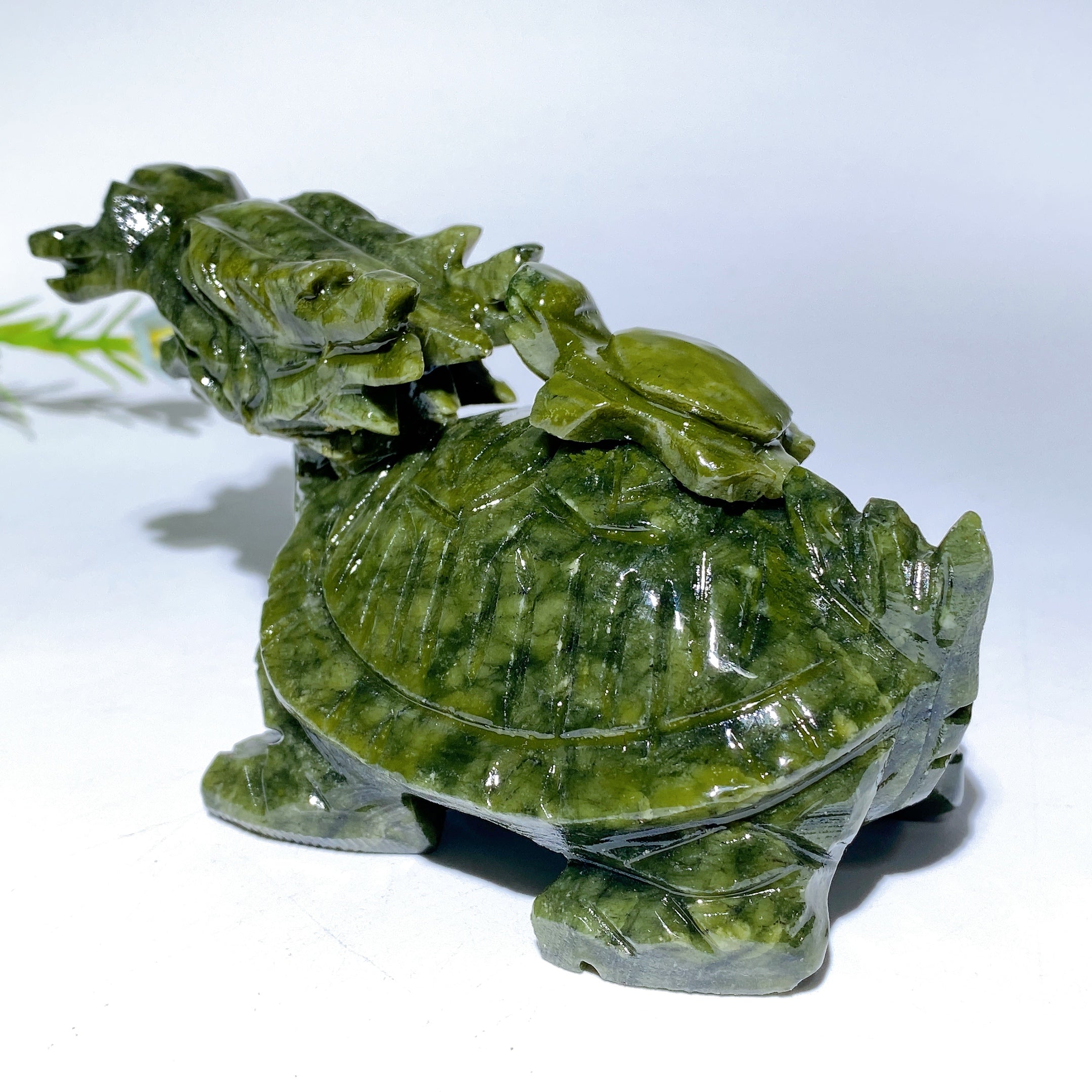 4,6 Zoll Serpentin Drachenschildkröte Kristallschnitzerei