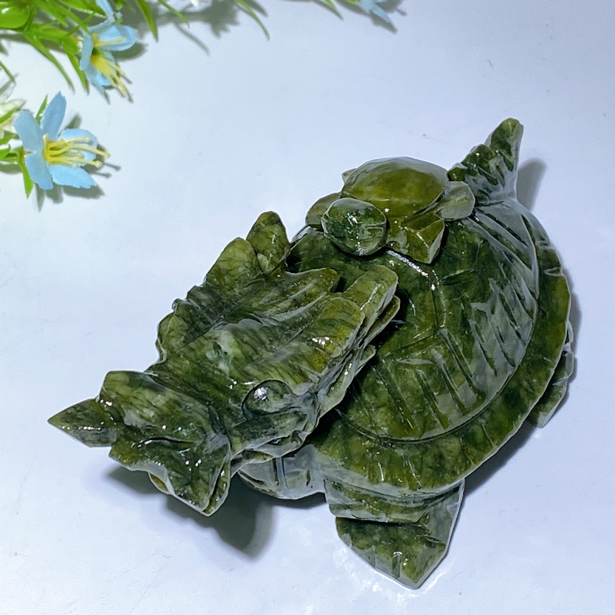 4,6 Zoll Serpentin Drachenschildkröte Kristallschnitzerei