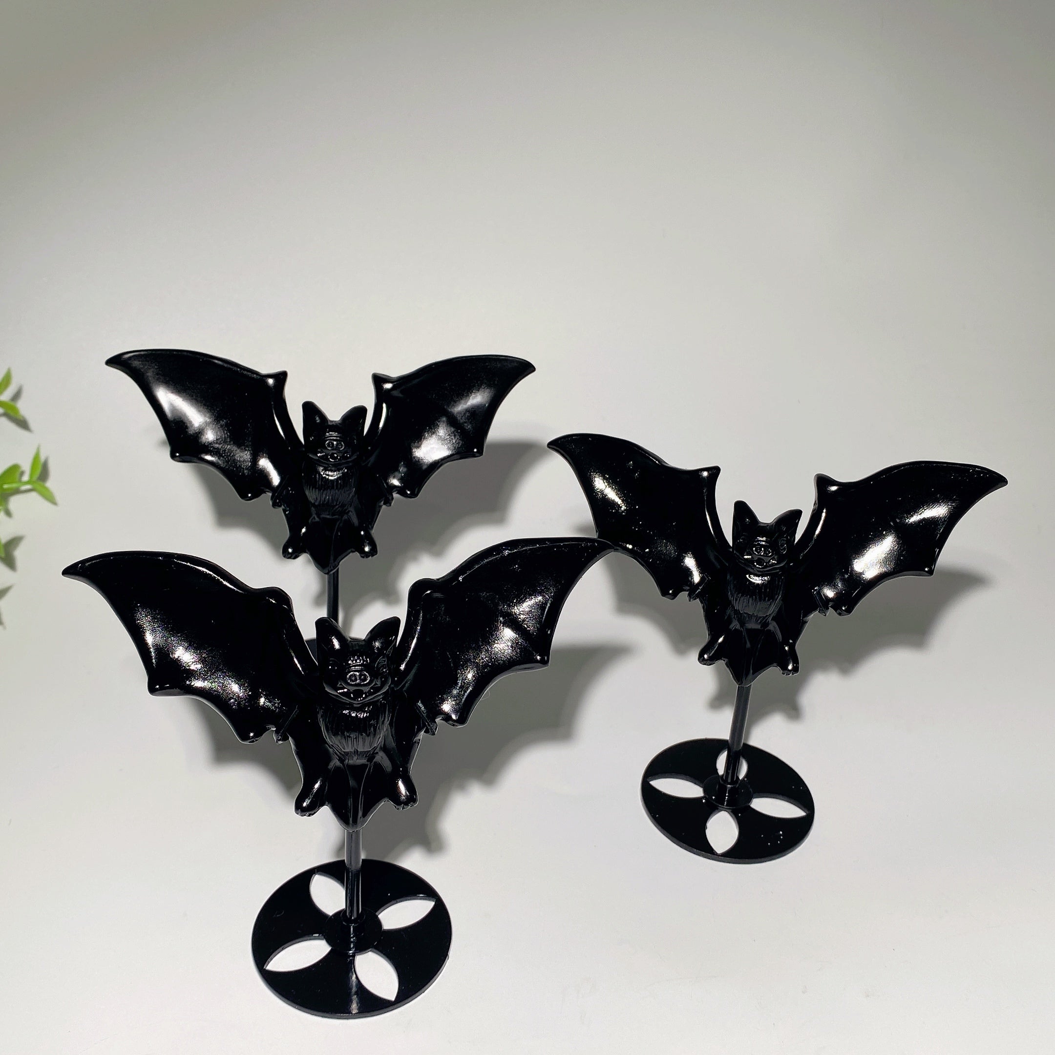 4.8 Inch Obsidian Yooperlite Bat Carving for Healing