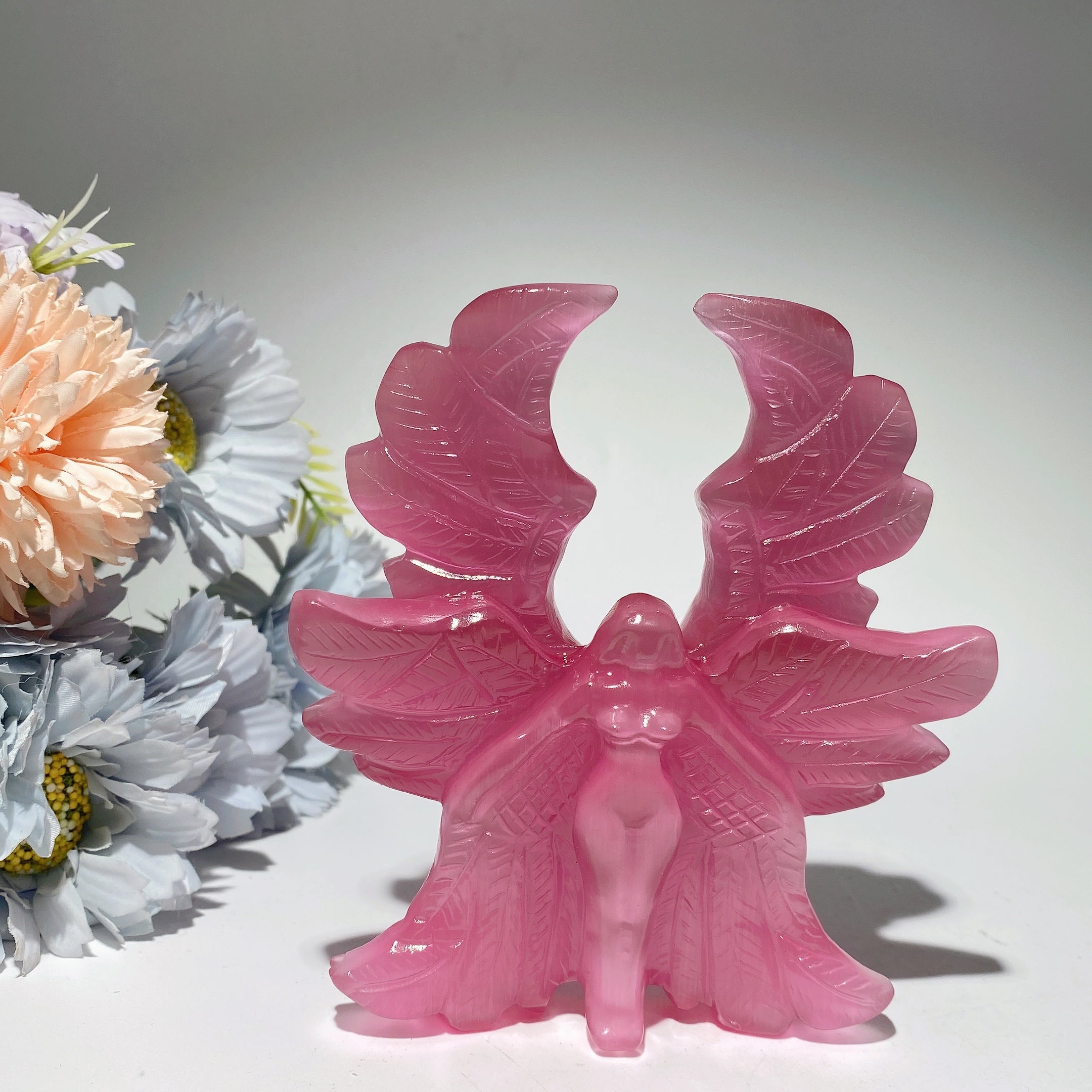 4.9in Mixed Crystal Guardian Angel Figurine Healing Statue