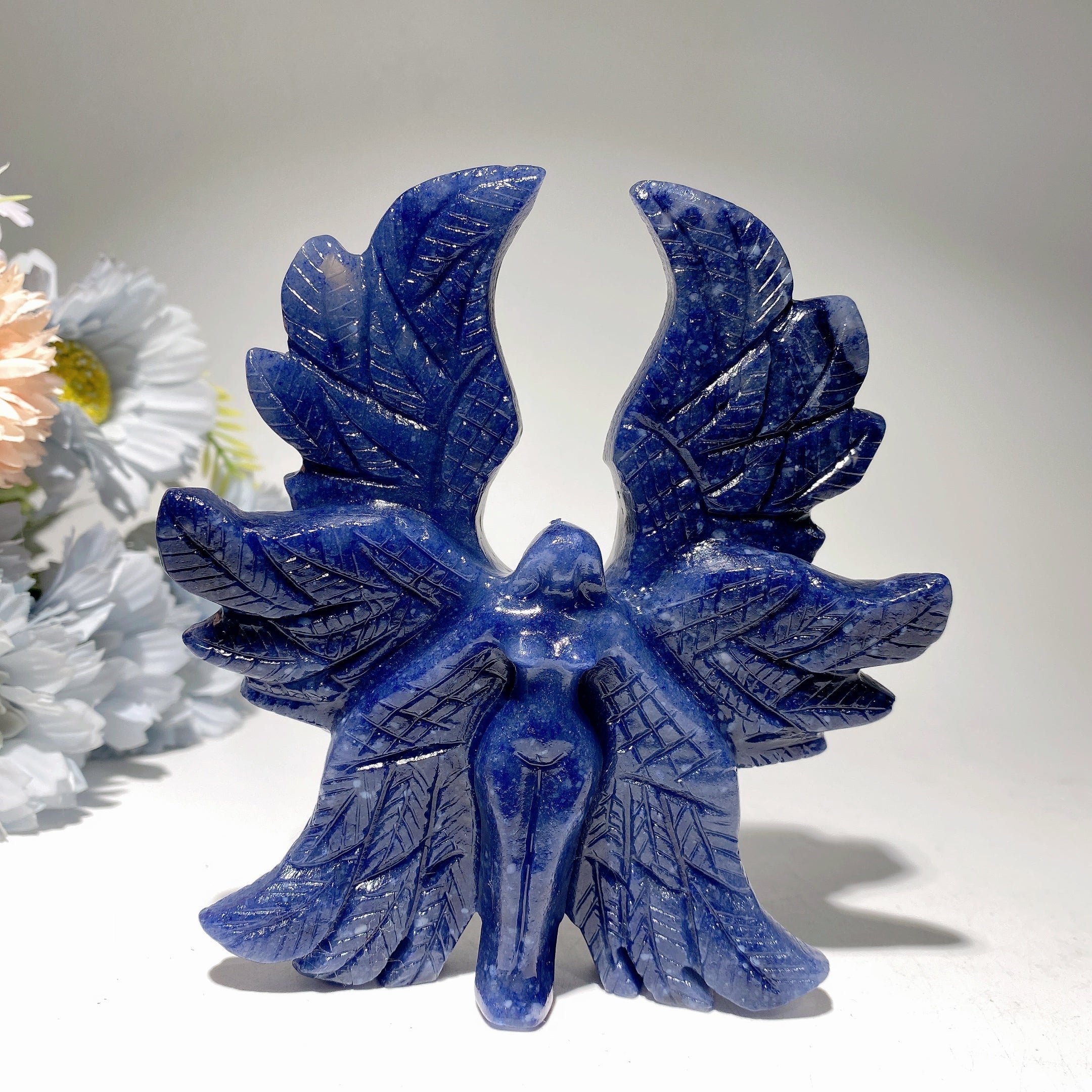 4.9in Mixed Crystal Guardian Angel Figurine Healing Statue