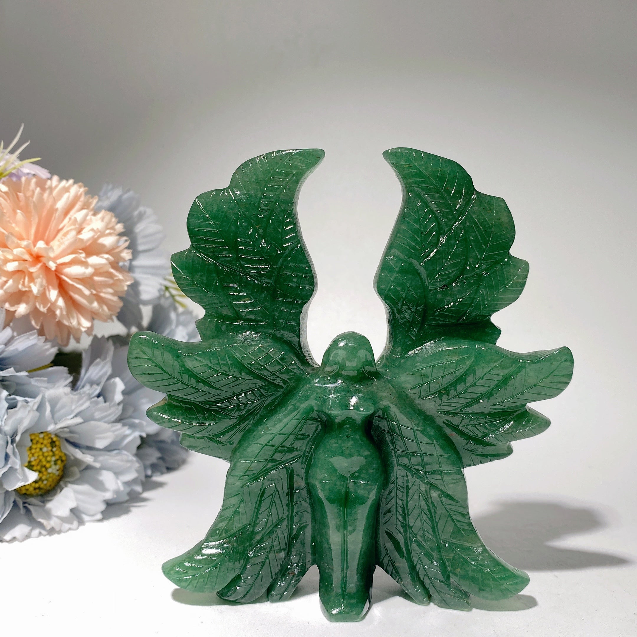 4.9in Mixed Crystal Guardian Angel Figurine Healing Statue