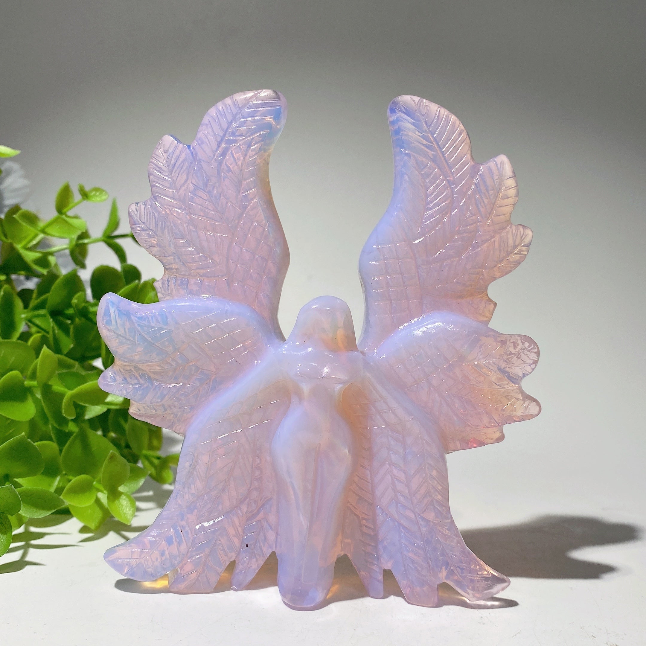 4.9in Mixed Crystal Guardian Angel Figurine Healing Statue