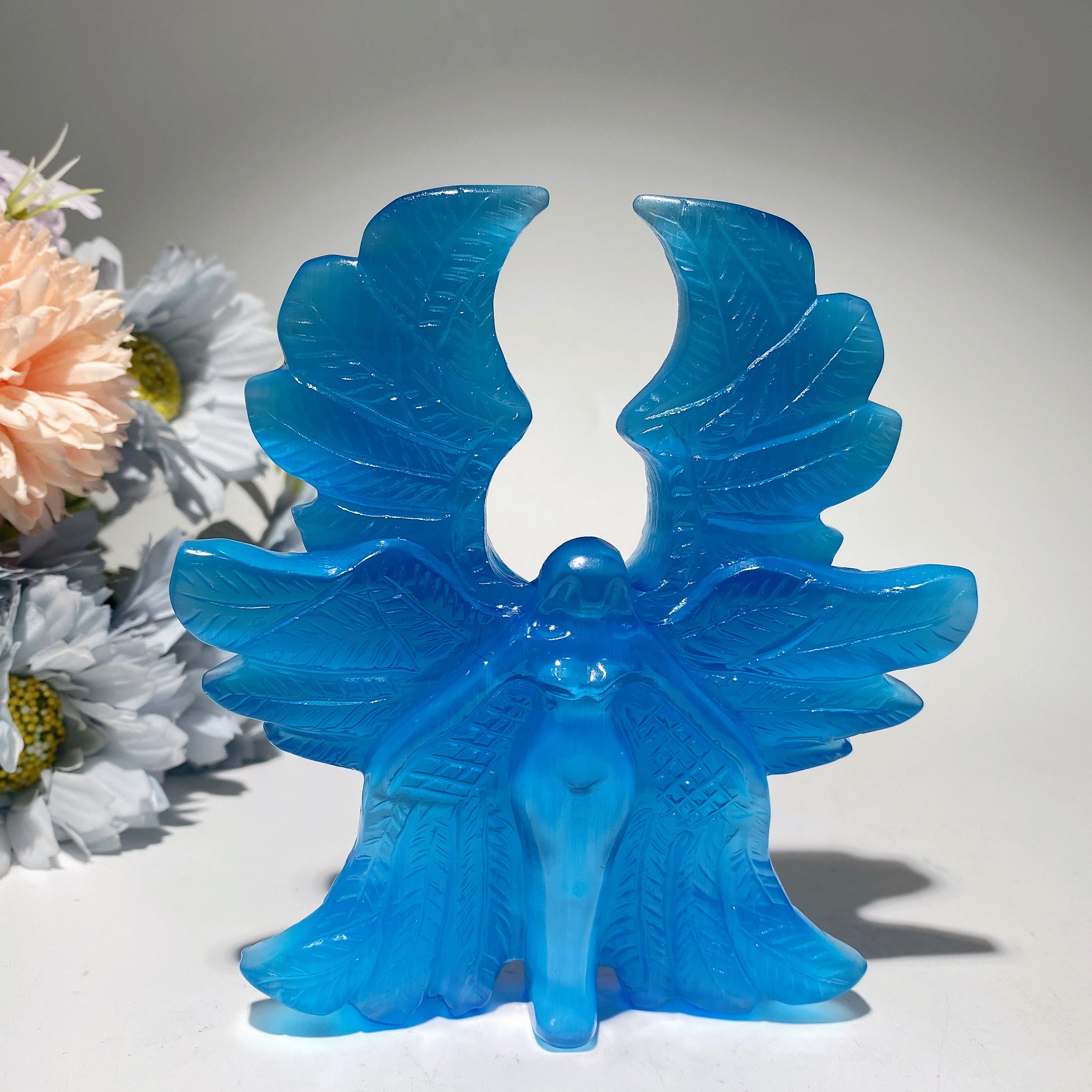 4.9in Mixed Crystal Guardian Angel Figurine Healing Statue