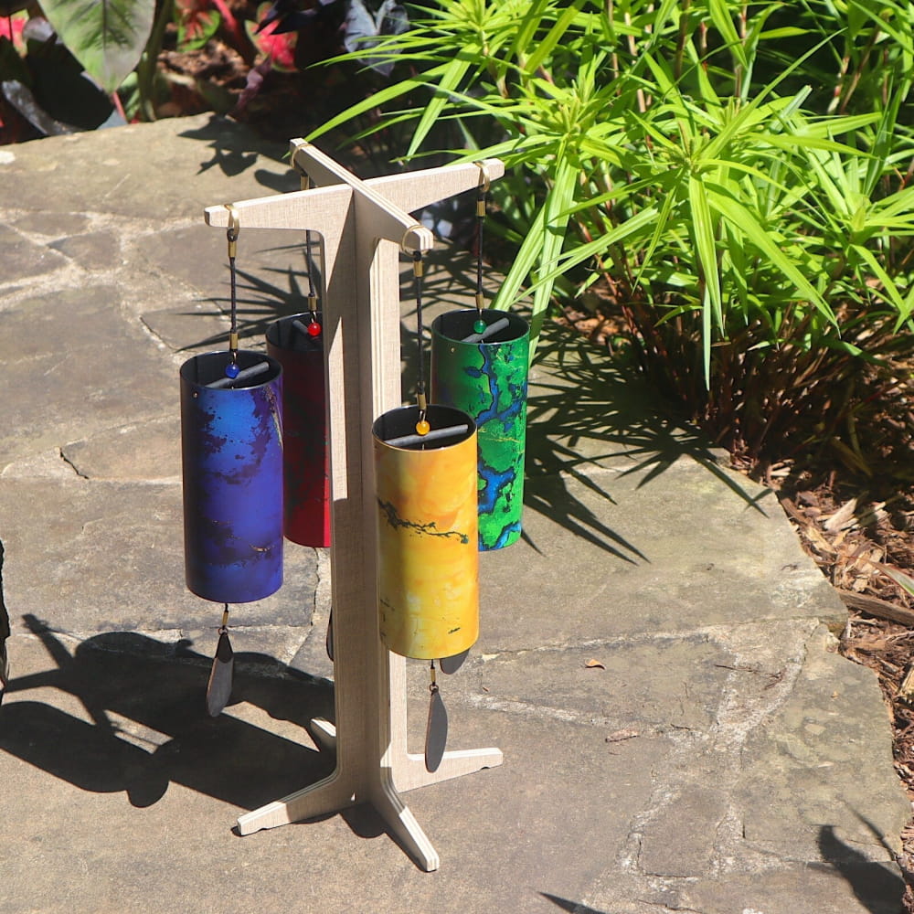 4-Element Colorful Wind Chime Set - Earth Air Water Fire - On sale