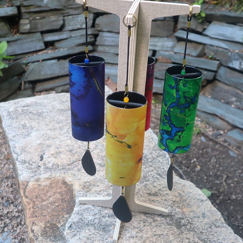 4-Element Colorful Wind Chime Set - Earth Air Water Fire - On sale