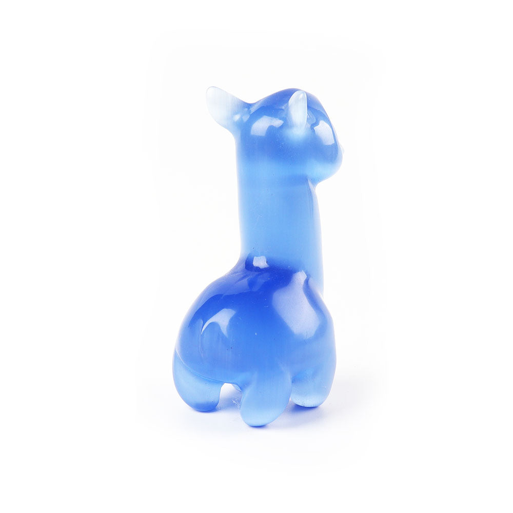 4-inch Carved Cat Eye Crystal Alpaca Figurine