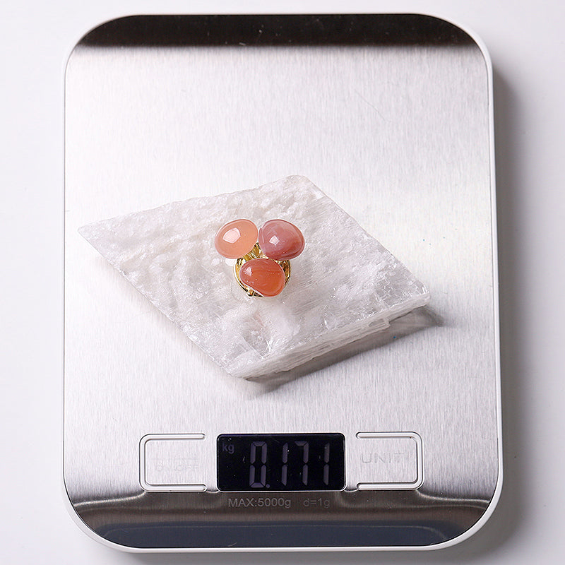 4-Zoll-Selenit-Basis mit Karneol-Kristallprobe