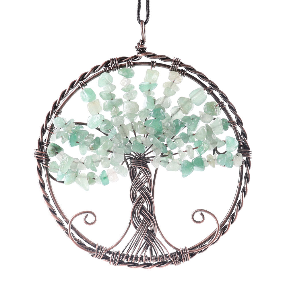 4 Inch Tree of Life Healing Crystal Wire Wrapped Pendant