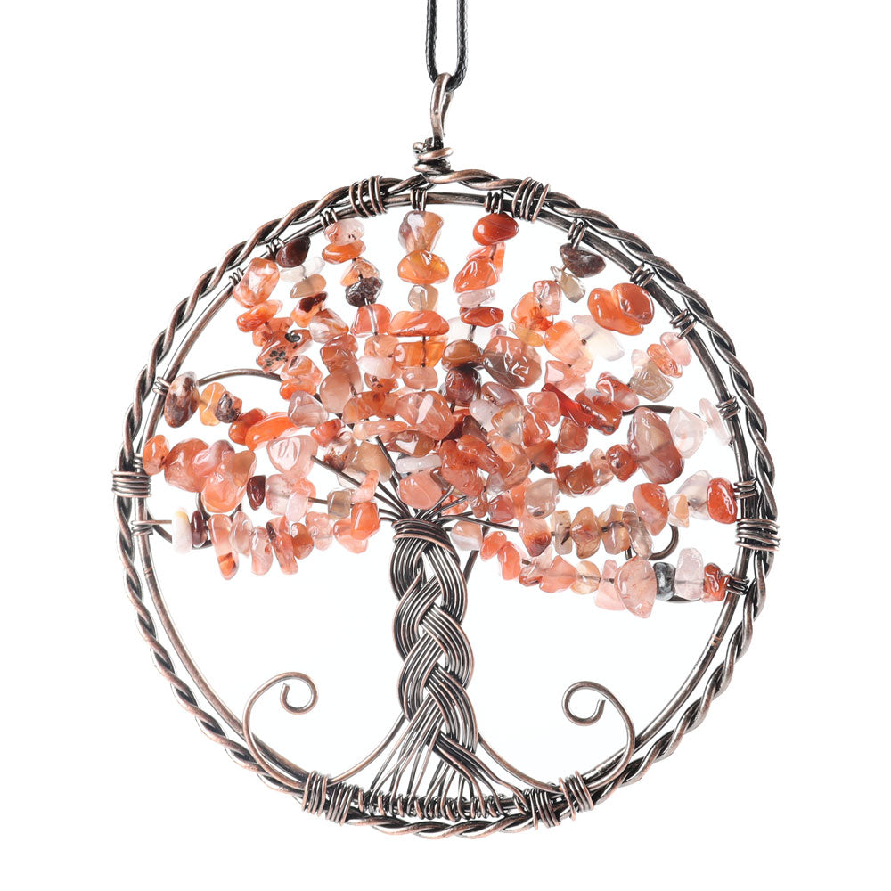 4 Inch Tree of Life Healing Crystal Wire Wrapped Pendant