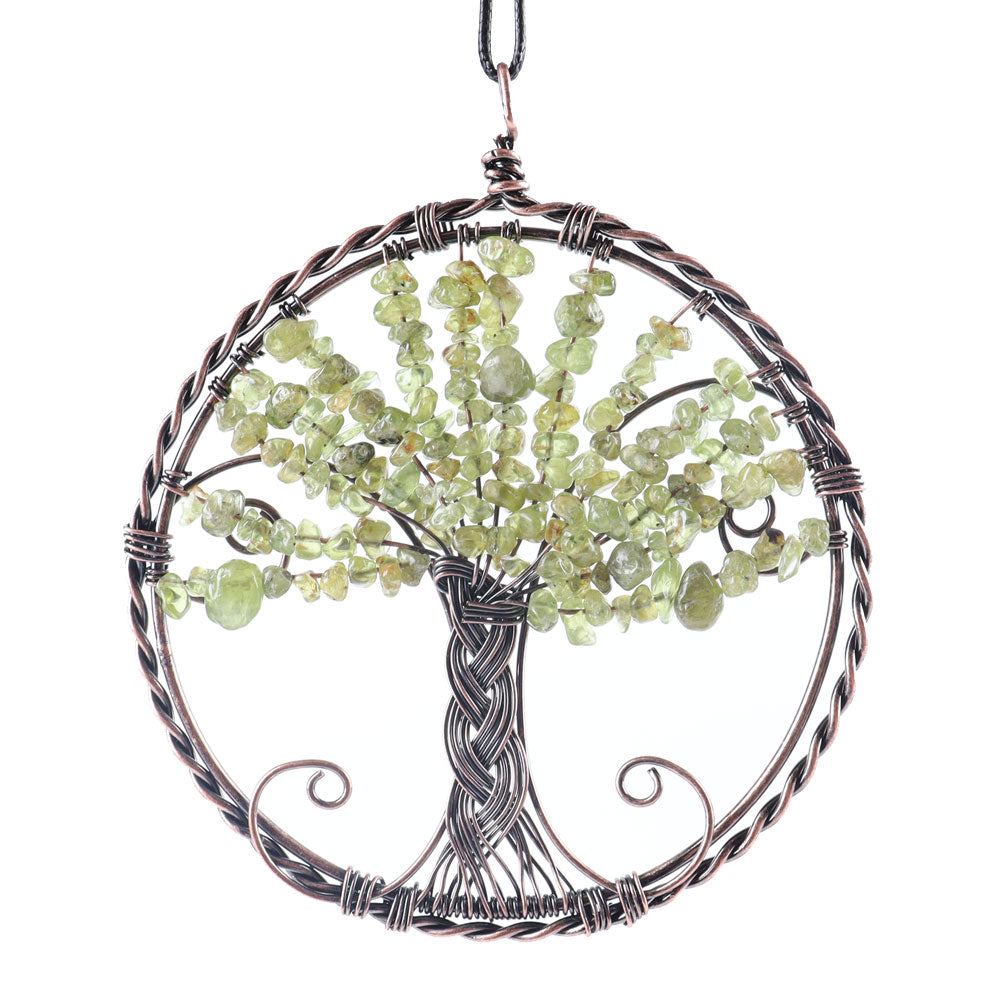 4 Inch Tree of Life Healing Crystal Wire Wrapped Pendant