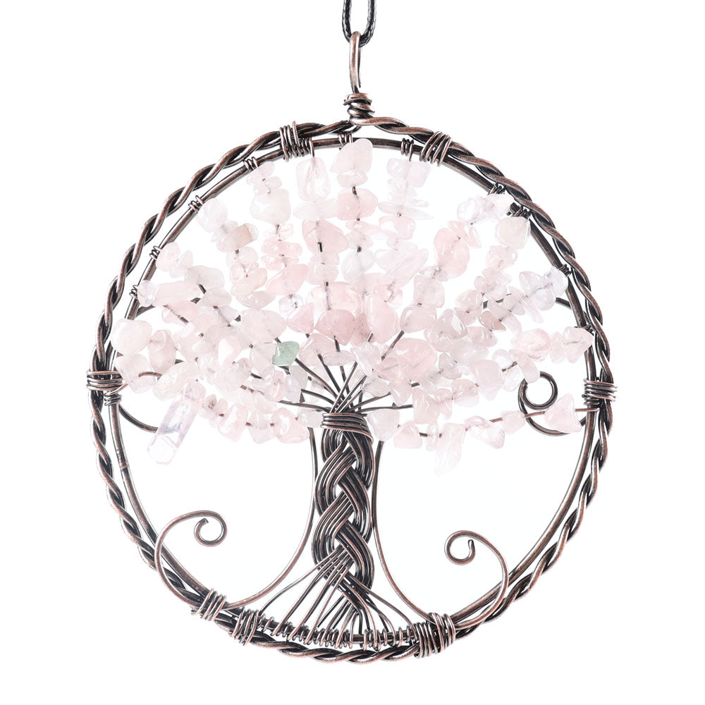 4 Inch Tree of Life Healing Crystal Wire Wrapped Pendant