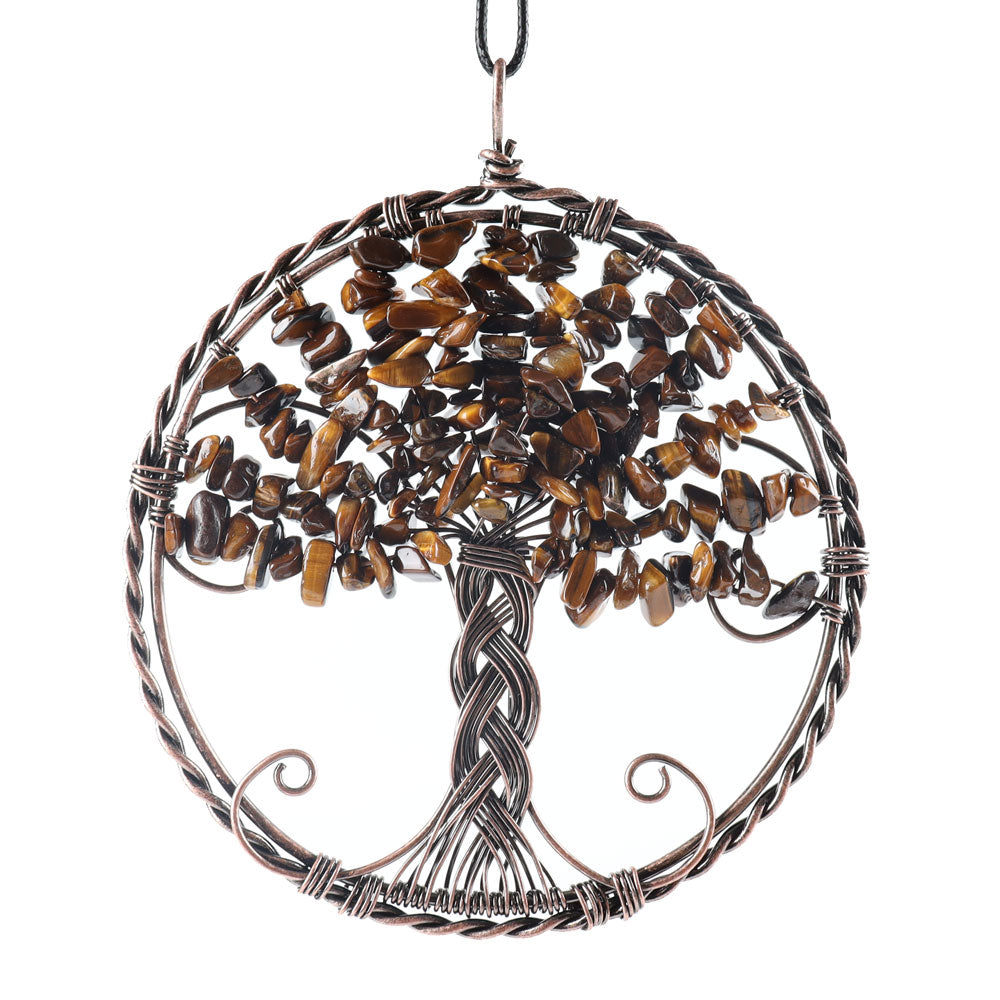 4 Inch Tree of Life Healing Crystal Wire Wrapped Pendant