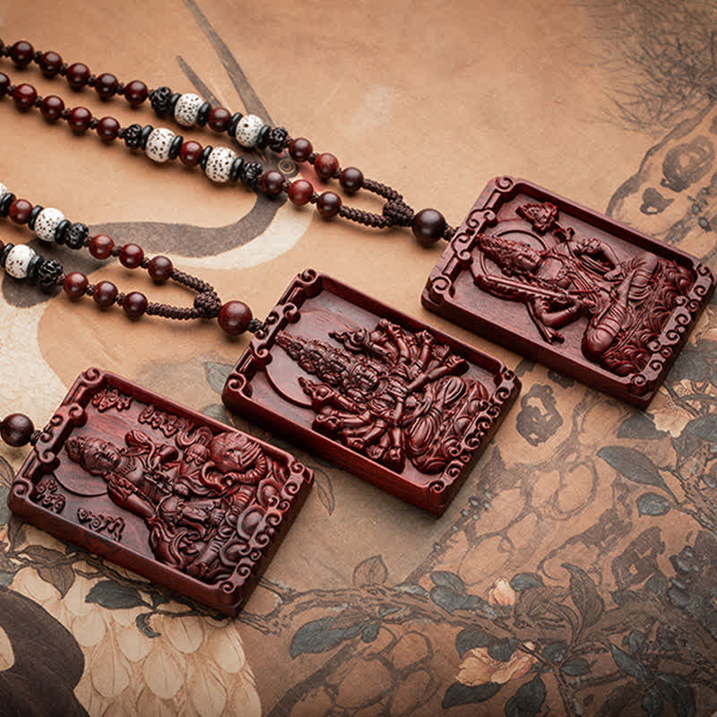 Chinese Zodiac Red Sandalwood Protection Necklace