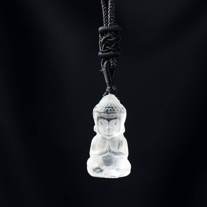 Amethyst Chakra Healing Buddha Necklace Pendant 1.4cm x 2.6cm