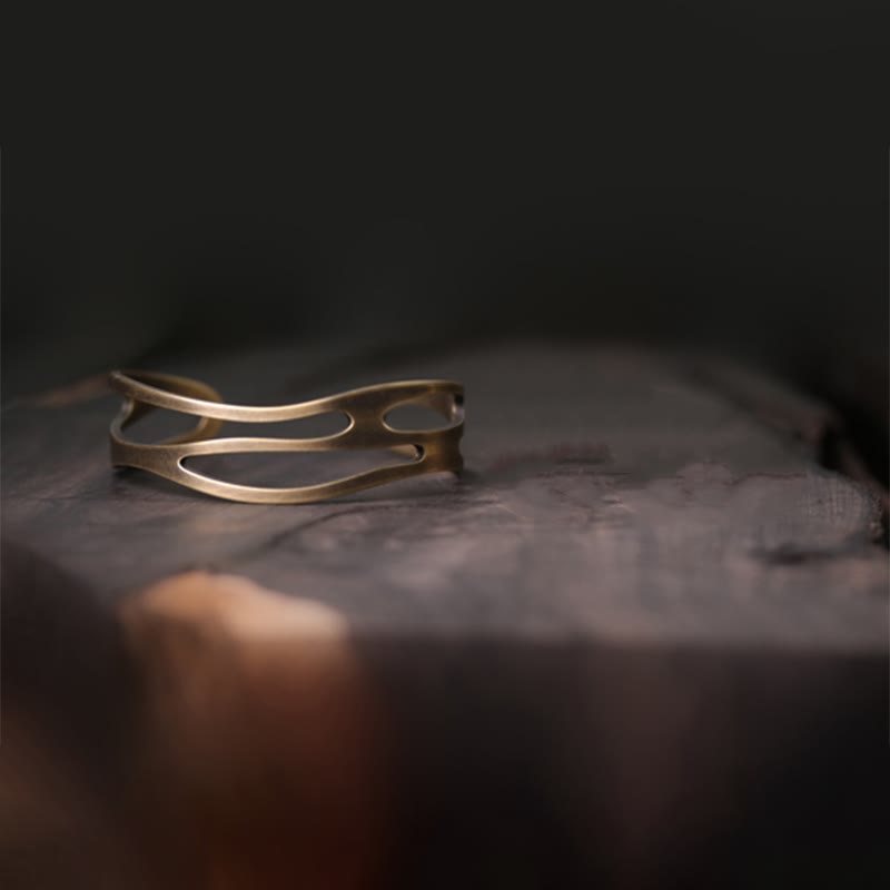 Copper Brass Spiritual Wealth Cuff Bracelet Adjustable Unisex