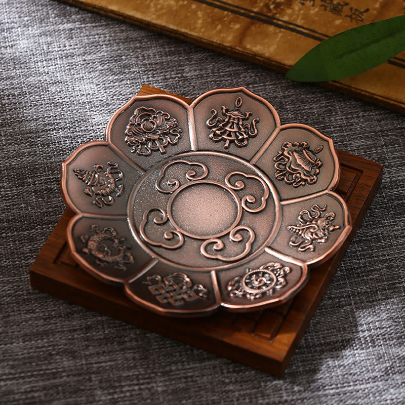 Dragon Incense Burner with Lotus, Phoenix & Eight Auspicious Symbols