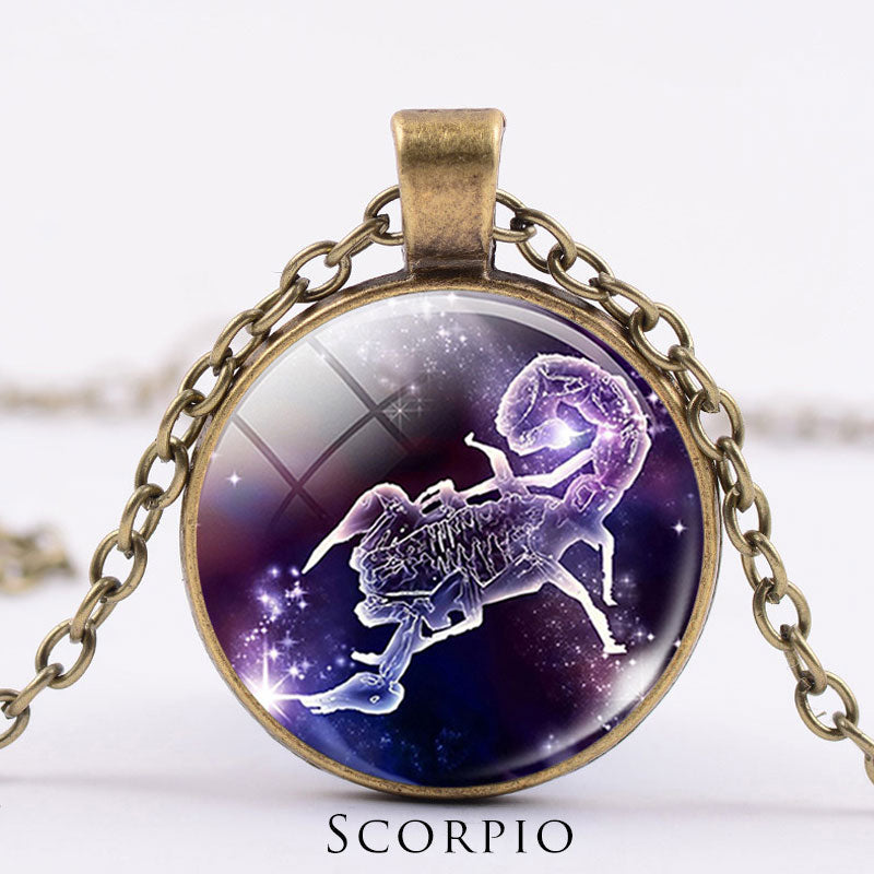 Titanium Steel Zodiac Necklace | 12 Constellations Protection