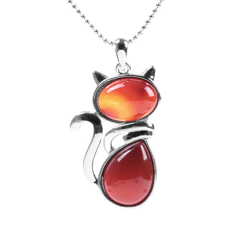 Green Aventurine Crystal Necklace | Protection Cat Pendant