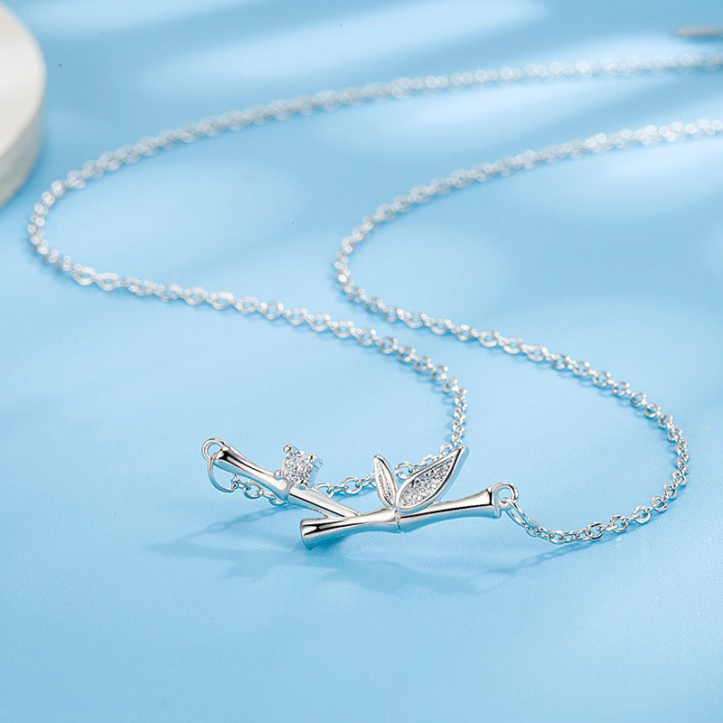 Spirituelle Halskette aus Kupfer-Bambusblättern für Reichtum und Wachstum