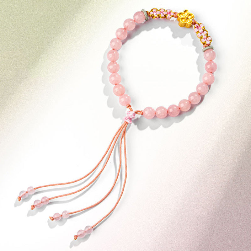 Red Agate Pink Crystal 7mm Sterling Silver Agate Bracelet