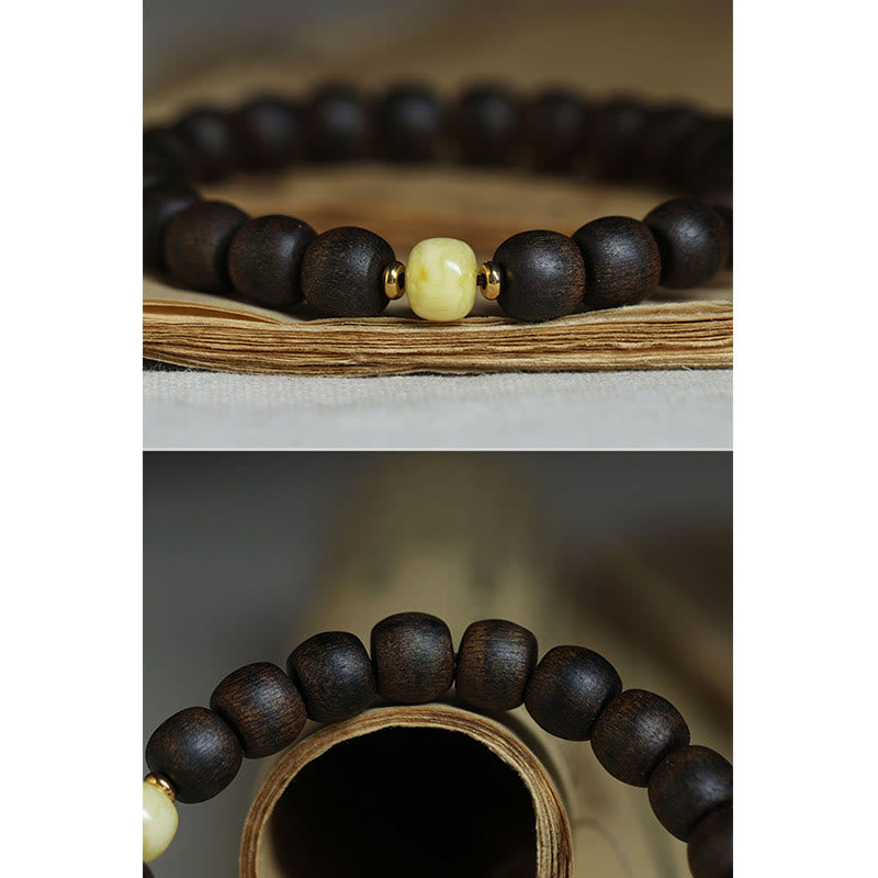 Rare Brunei Agarwood Amber Bracelet for Balance & Calm