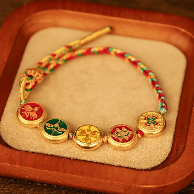 Tibetan Five Gods of Wealth Luck Bracelet | Prosperity Charm