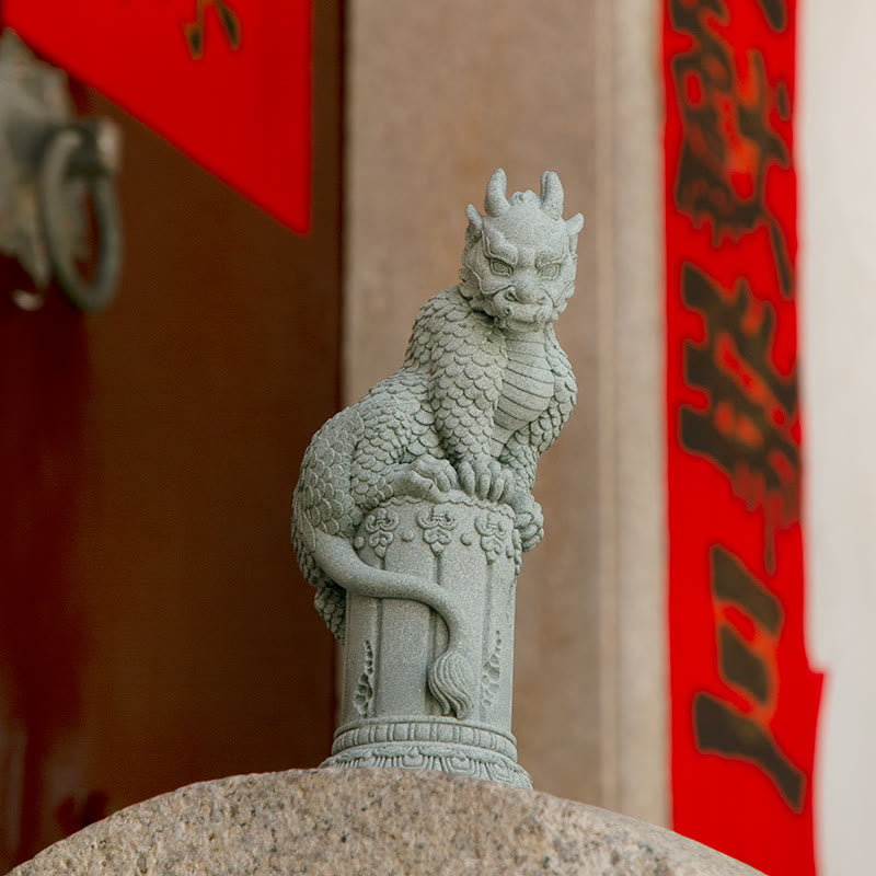 Standing Feng Shui Chinese Dragon Statue for Luck & Success