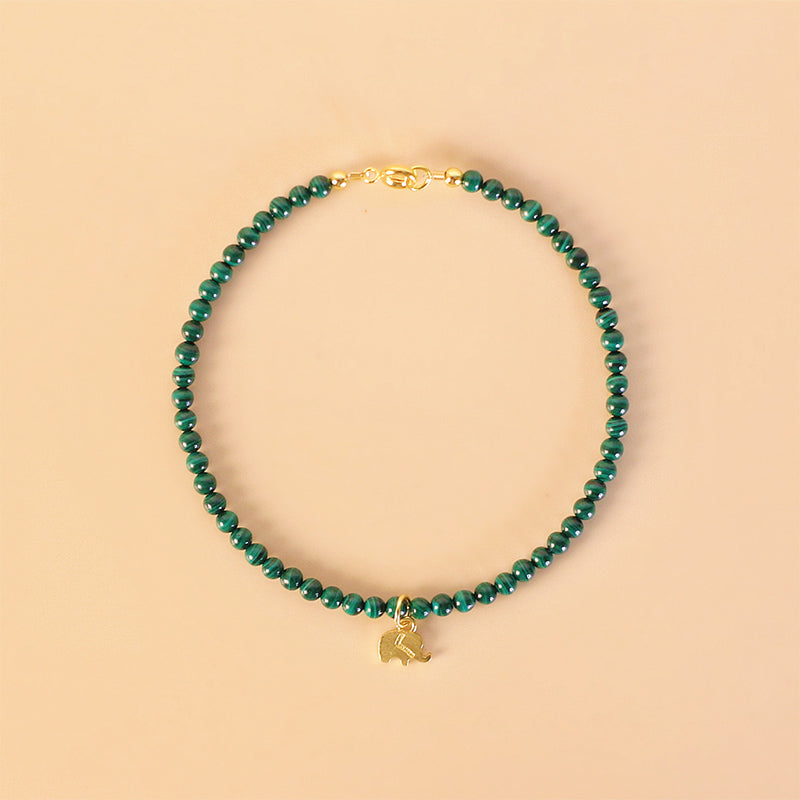 Unisex Malachite Elephant Anti-Anxiety Bracelet 14cm-17cm