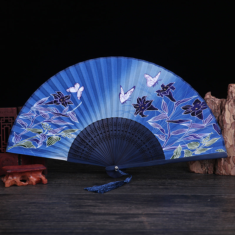 21cm Bamboo Hand Fan | Cherry Blossom Butterfly Design
