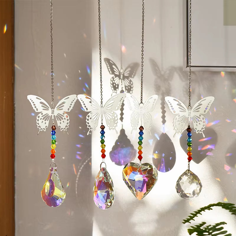 Butterfly Wind Chime Suncatcher Garden Crafts Ins Hanging Chimes Outdoor Garden Pendent Room Decor Home Hanging Decora방꾸미기 아이템